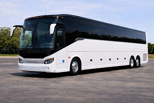 56-passenger charter bus available for charter in Childress, TX
